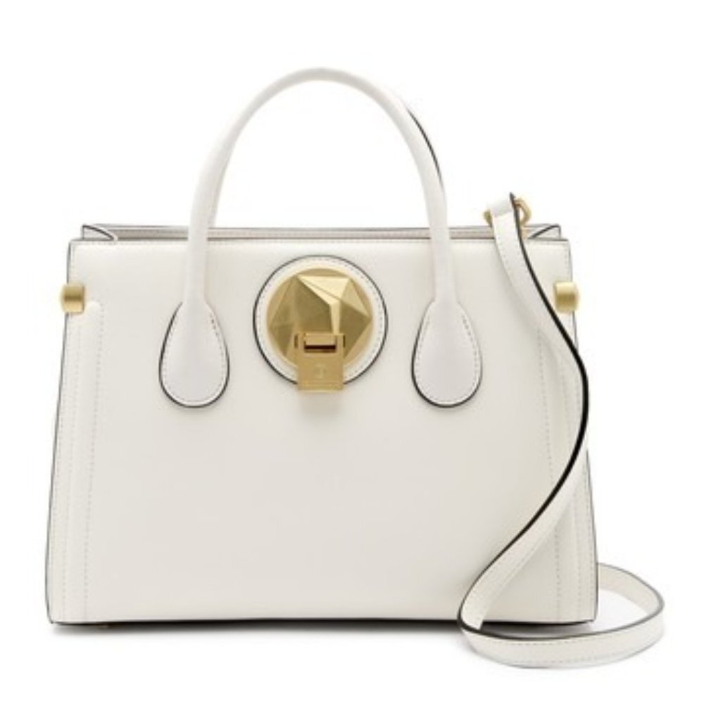 💥Celine Dion Octave Leather Satchel Winter White